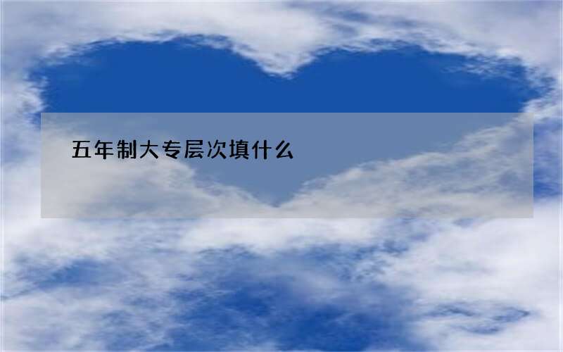 五年制大专层次填什么