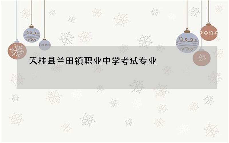 天柱县兰田镇职业中学考试专业