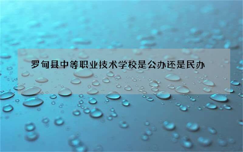 罗甸县中等职业技术学校是公办还是民办