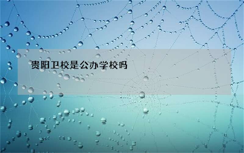 贵阳卫校是公办学校吗