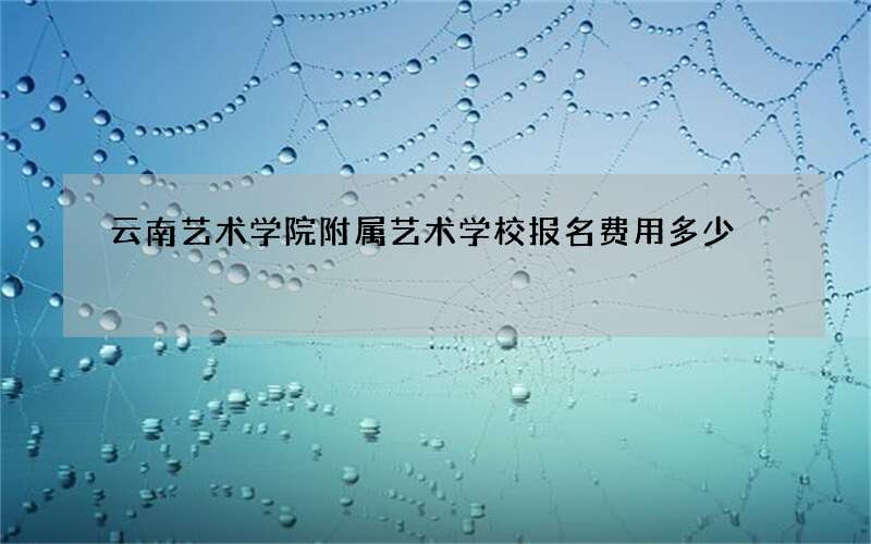 云南艺术学院附属艺术学校报名费用多少