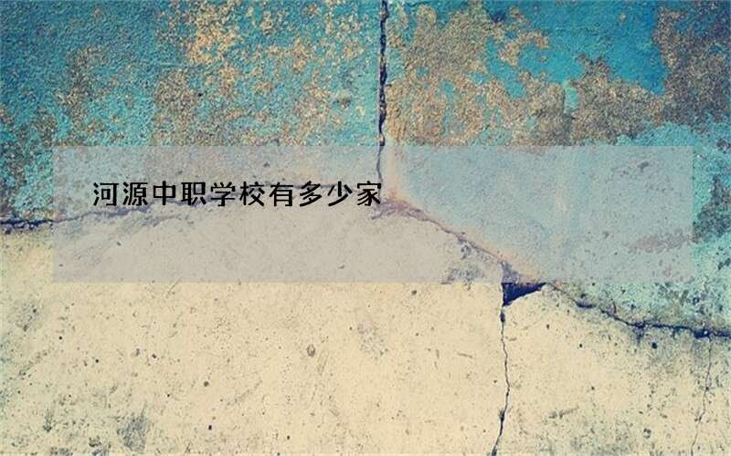 河源中职学校有多少家